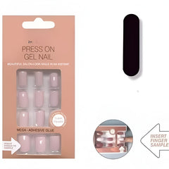 24-Piece Pack Press-On Nails – Glue-Free Light Pink Full Cover Convenience