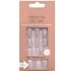 24-Piece Pack Press-On Nails – Glue-Free Light Pink Full Cover Convenience