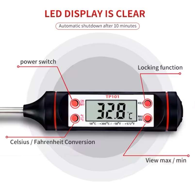 Digital Kitchen Thermometer – Perfect for Cooking, Baking & Grilling