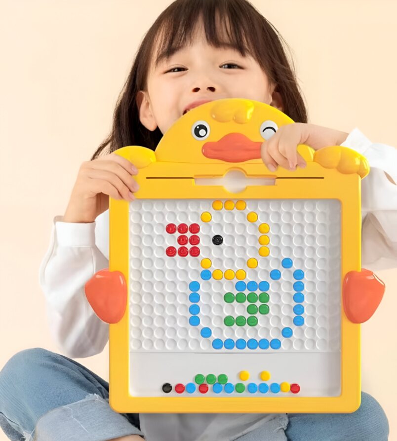 Duck-Themed Magnetic Drawing Board with Beads
