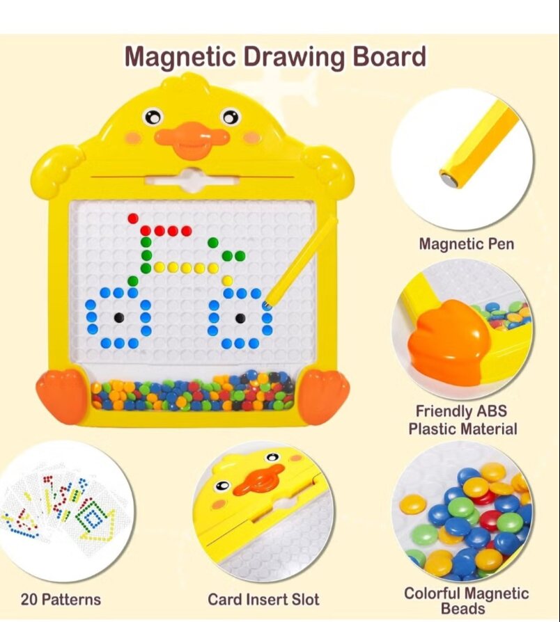 Duck-Themed Magnetic Drawing Board with Beads
