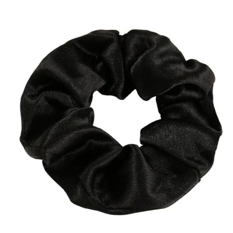 Elastic Silk Scrunchie for Women – Stylish and Comfortable Hair Accessory in Black