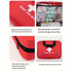 184PCS First Aid Kit – Portable Emergency Medical Bag for Outdoor & Travel