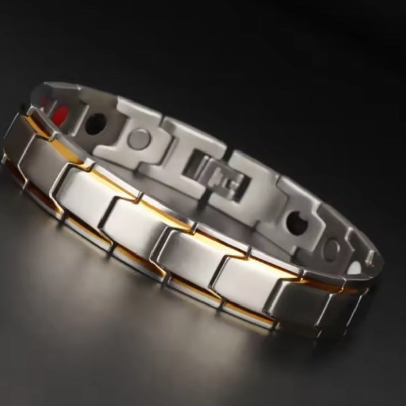 Luxury Stainless Steel Bio Magnetic Bracelet – Anti-Fatigue & Energy Boost for Men