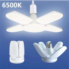 Foldable E27 LED Fan Bulb – 28W Bright White Light for Home & Garage