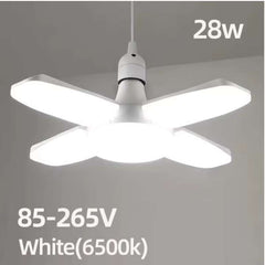 Foldable E27 LED Fan Bulb – 28W Bright White Light for Home & Garage