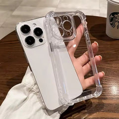 Luxury Shockproof Clear Phone Case – Silicone Bumper Transparent Cover for iPhone Pro Max & More