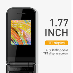 هاتف محمول UNIWA F2720 ثنائي الشاشة GSM هاتف قابل للطي 1.77 بوصة 0.08 ميجابكسل لوحة مفاتيح روسية عبرية زر هاتف صدفي مميز