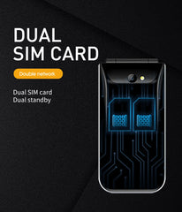 هاتف محمول UNIWA F2720 ثنائي الشاشة GSM هاتف قابل للطي 1.77 بوصة 0.08 ميجابكسل لوحة مفاتيح روسية عبرية زر هاتف صدفي مميز
