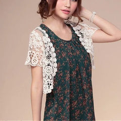 Hot Lace White/Black Bridal Summer Women Short Sleeve Shrug Bolero Wedding Jacket Elegant Cape