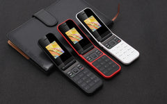 هاتف محمول UNIWA F2720 ثنائي الشاشة GSM هاتف قابل للطي 1.77 بوصة 0.08 ميجابكسل لوحة مفاتيح روسية عبرية زر هاتف صدفي مميز