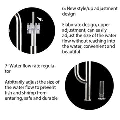 ملحقات فلتر حوض السمك ZRDRAquarium الخارجية المصنوعة من الفولاذ المقاوم للصدأ، مدخل ومخرج، غشاء إزالة الزيت والماء، أنبوب زنبق، فلتر حوض السمك