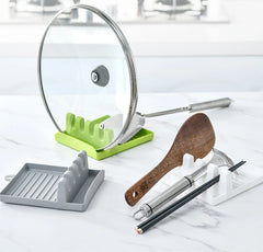 Kitchen Spoon Holders Fork Spatula Rack Shelf Organizer Plastic Spoon Rest Chopsticks Holder Non-slip Spoons Pad Kitchen Utensil