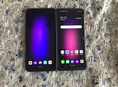 هاتف LG V60 ThinQ 5G V600AM/TM/VM الأصلي غير مقفل بشاشة 6.8 بوصة ومعالج Qualcomm 865 4G/5G وذاكرة 8 جيجابايت وذاكرة قراءة فقط 128 جيجابايت، الإصدار الكوري/الأمريكي
