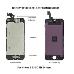Full Set Display For iPhone 5 5S SE 5SE LCD Screen Touch Digitizer Assembly Replacement No Dead Pixels+Front Camera+Home Button