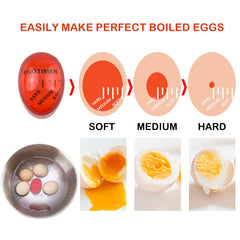 FAIS DU Color Changing Egg Timer Cooking Resin Perfect Boiled Eggs By Temperature Kitchen Helper Egg Timer Red timer tools