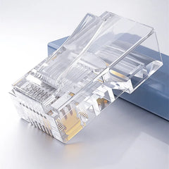 موصل Montions Rj45 Cat5e Cat6A موصل مرور شبكة غير محمي 8P8C موصل معياري لكابلات Ethernet