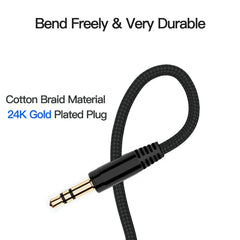 2M/3M/5M 3.5mm male to male extension cable aux cable Round Flat Braided Wire Cord Audio Data Cable for Car/Headphone/PM4