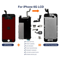 Full Set LCD For iPhone 6 A1586 Display Touch Screen Digitizer Full Assembly 6G Ecran Replacement With Home Button Front Camera