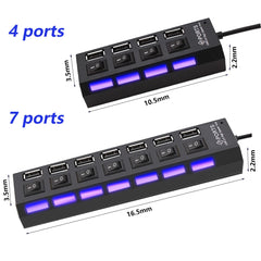 موزع USB 2.0 موزع USB 2.0 متعدد المنافذ موزع USB 2.0 مع محول طاقة 4/7 منافذ موزع USB 2.0 متعدد المنافذ مع مفتاح للكمبيوتر الشخصي