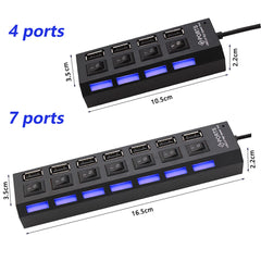 موزع USB 2.0 موزع USB 2.0 متعدد المنافذ موزع USB 2.0 مع محول طاقة 4/7 منافذ موزع USB 2.0 متعدد المنافذ مع مفتاح للكمبيوتر الشخصي