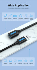 كابل تمديد Vention USB 3.0 ذكر إلى أنثى كابل تمديد USB 3.0 عالي السرعة ممتد لأجهزة الكمبيوتر المحمولة كابل تمديد USB 2.0