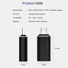 Type-C Adapter USB C to Micro USB Cable Alloy Micro USB Male to Type C Female Adapter Converter Connector for Phone Tablet
