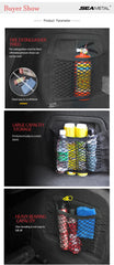 Car Trunk Mesh Organizer Car Tail Storage Net Seat Back Pocket Universal Trunk Bag Auto Magic Tape Network Interior Accessories