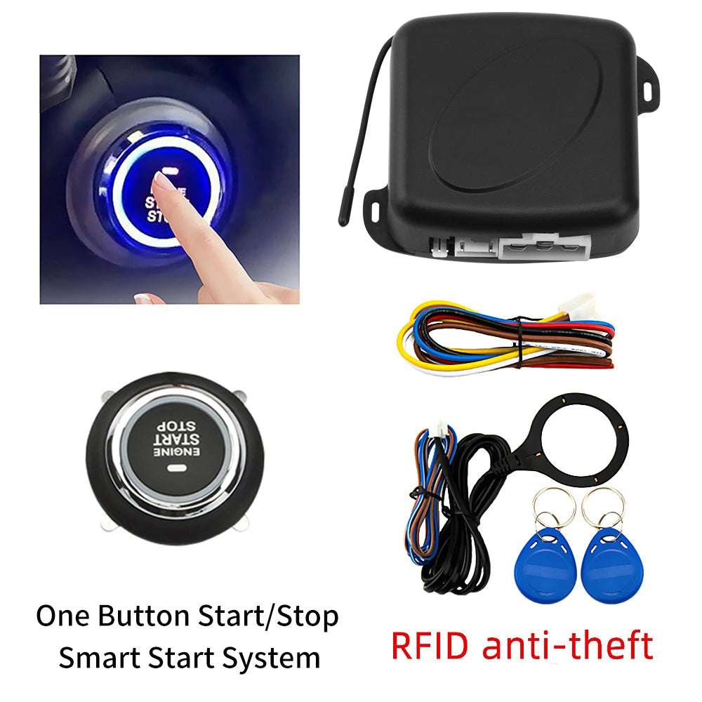 Car Alarm Remote Control PKE Car Keyless Entry Engine Start Alarm System Push Button Remote Starter Stop Auto