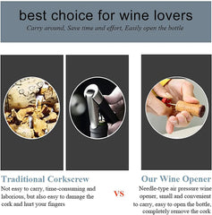 Wine Opener Air Pump Wine Bottle Opener Stainless Steel Pin Cork Remover Air Pressure Corkscrew Kitchen Tools Bar Accessory