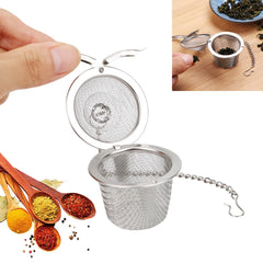 Tea Spice Strainer Seasoning Ball Mesh Herbal Ball Stainless Steel Teakettle Locking Tea Filter Reusable Diameter 4.5cm