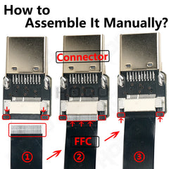 كابل مرن مسطح متوافق مع موصل HDMI من شريط FPV Raspberry Pi 4 Micro HDMI إلى HDMI/Mini HDMI أنثى بزاوية 90 درجة FFC 20 سنًا
