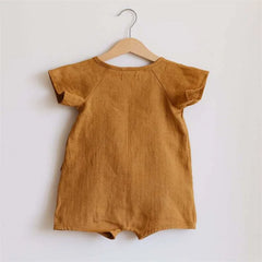 Linen Cotton Baby Boys Rompers Summer Infant Baby Bodysuit Casual Newborn Girls Jumpsuit Toddler Boys Bodysuit Overalls 0-24m