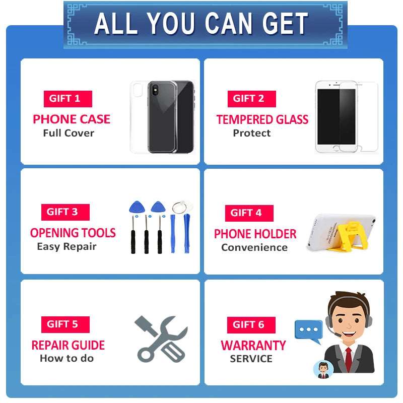 AAA+ Display For iPhone 5 5C 5S SE 2016 LCD Screen Touch Digitizer Full Set Replacement Complete Assembly Pantalla+Front Camera