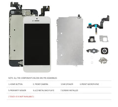 AAA+ Display For iPhone 5 5C 5S SE 2016 LCD Screen Touch Digitizer Full Set Replacement Complete Assembly Pantalla+Front Camera