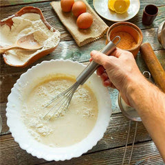 LMETJMA 8" 10" 12" Egg Whisk Stainless Steel Egg Whisk Kitchen Wire Balloon Whisk Milk Egg Beater Egg Mixing Mixer Tools KC0231