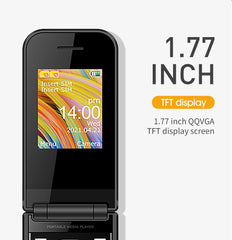 هاتف محمول UNIWA F2720 ثنائي الشاشة GSM هاتف قابل للطي 1.77 بوصة 0.08 ميجابكسل لوحة مفاتيح روسية عبرية زر هاتف صدفي مميز