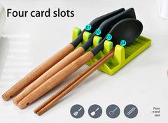 Kitchen Spoon Holders Fork Spatula Rack Shelf Organizer Plastic Spoon Rest Chopsticks Holder Non-slip Spoons Pad Kitchen Utensil