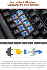 Retro Punk Mechanical Keyboard Blue Black Brown Switch 104 Keys USB Wired Gaming Keyboards RGB Backlit For PC Laptop Gamers