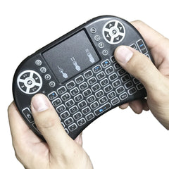 Backlight English Russian French Spanish Portugal Fly Air Mouse 2.4G Touchpad for Android TV Box PC I8 Mini Wireless Keyboard