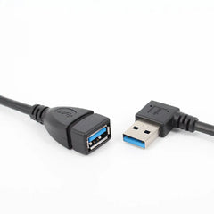 كابل تمديد USB 3.0 بزاوية 90 درجة يمين/يسار/أعلى/أسفل، سلك محول من ذكر إلى أنثى، كابلات USB، سلك تمديد