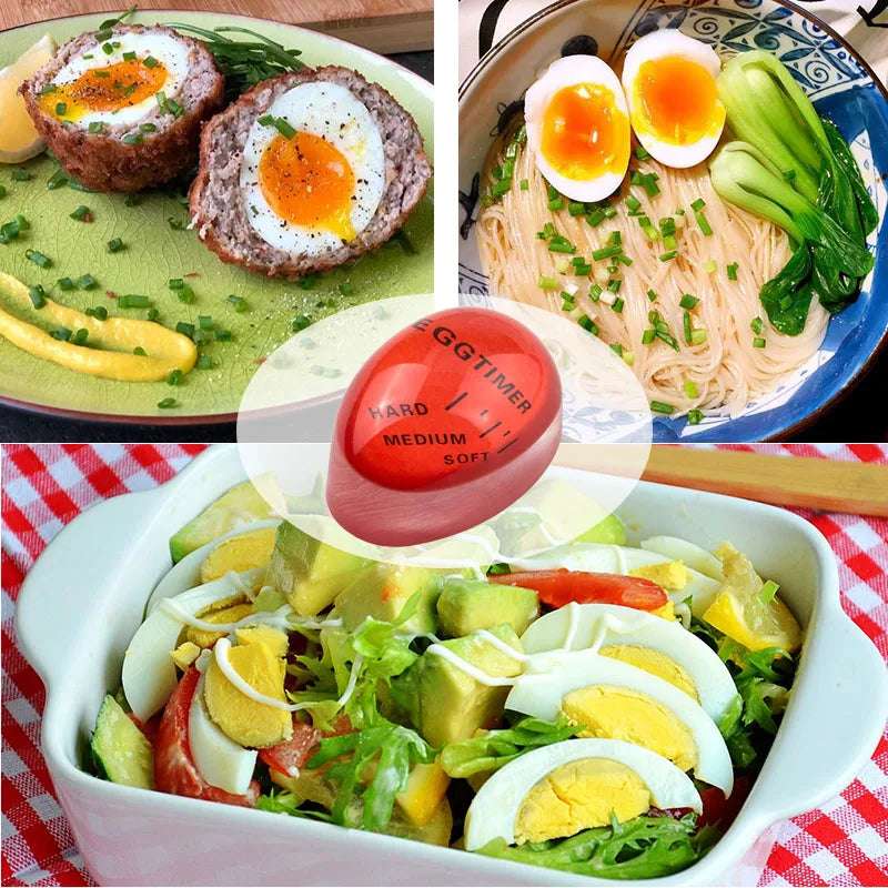 FAIS DU Color Changing Egg Timer Cooking Resin Perfect Boiled Eggs By Temperature Kitchen Helper Egg Timer Red timer tools
