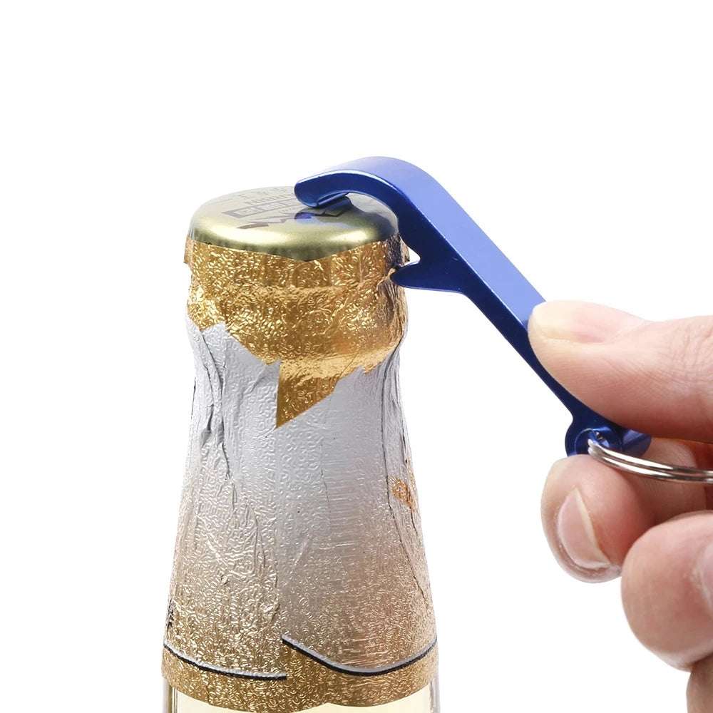 Portable Beer Bottle Opener Keychain 4 In 1 Pocket Aluminum Beer Bottle Opener Can 5 Colors Wedding Party Favor Gifts