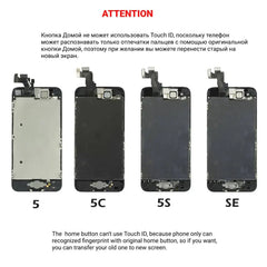 AAA+ Display For iPhone 5 5C 5S SE 2016 LCD Screen Touch Digitizer Full Set Replacement Complete Assembly Pantalla+Front Camera