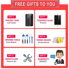 For iPhone 8 Plus 8P LCD Display Full Set Screen Replacement Kit Touch Digitizer Assembly with Front Camera A1864 A1897 A1898