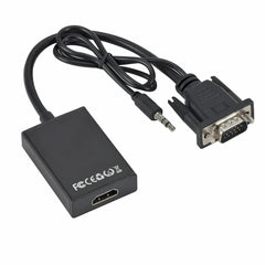 VGA to HDMI Converter Adapter 1080P VGA Male to HDMI Female Adapter Cable With 3.5mm Audio Output  for PC Laptop HDTV Projector