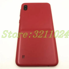 غطاء خلفي للبطارية عالي الجودة مقاس 6.2 بوصة لهاتف Samsung Galaxy A10 2019 A105 A105F مع زر جانبي ومفتاح وعدسة كاميرا