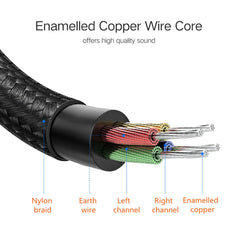 2M/3M/5M 3.5mm male to male extension cable aux cable Round Flat Braided Wire Cord Audio Data Cable for Car/Headphone/PM4