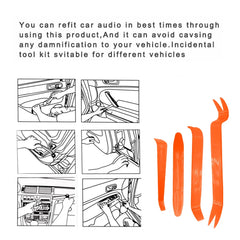 4pcs/Set Portable Car Panel Removal Tool Kit Nail Puller Radio Audio Door Pry Repair Clip Trim Dash Removal Installer Hand Tool