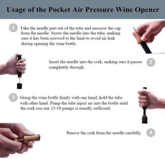 Wine Opener Air Pump Wine Bottle Opener Stainless Steel Pin Cork Remover Air Pressure Corkscrew Kitchen Tools Bar Accessory